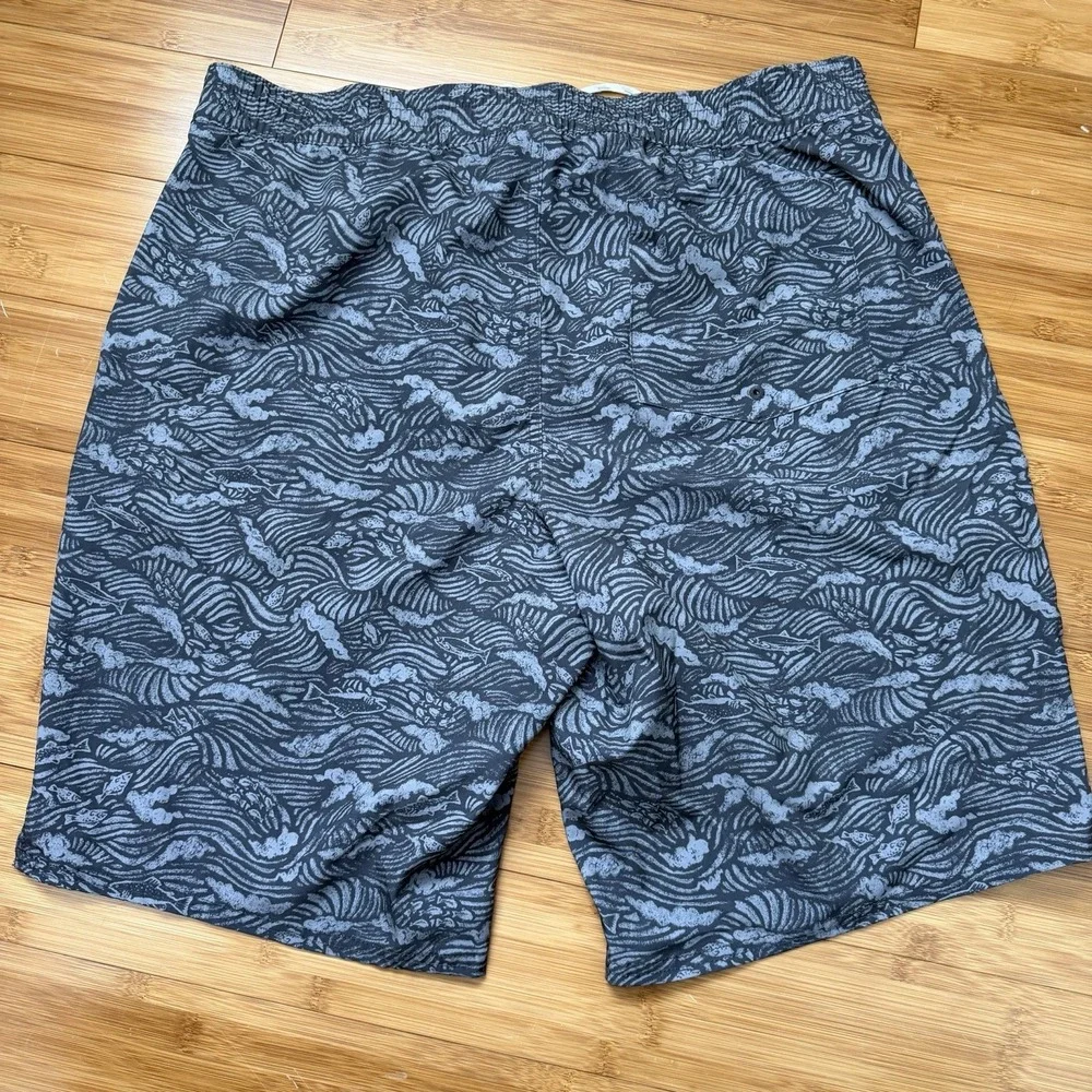 AKHG Alaskan Hardgear Swim Trunks Mens 36 Gray Fish Print 8